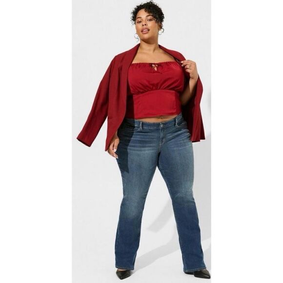 Torrid Satin Tie-Front Sleeveless Crop Top - Picture 2 of 12